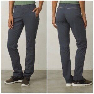 PRANA Aria Convertible Snap & Roll Hiking Pants 14 Coal Gray Nylon